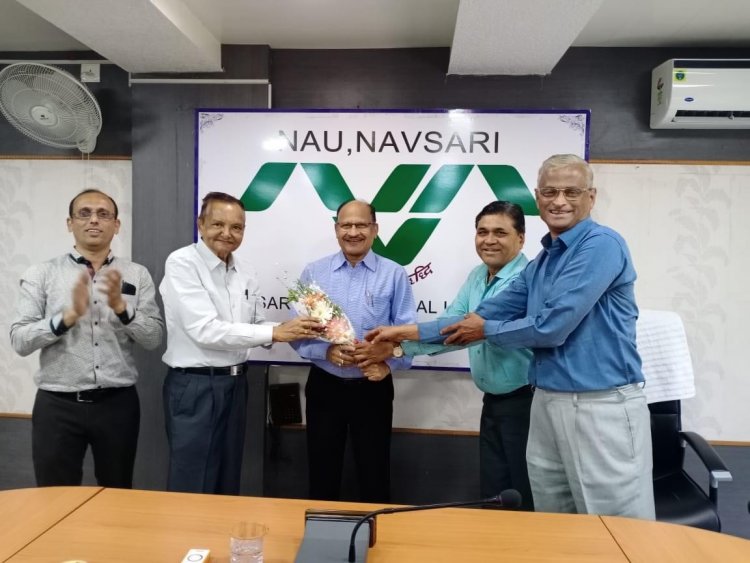 A learned council and representatives of south Gujarat Koli Patel Agriculture Graduate fraternity gathered to donate TWO Gold Medals for Undergraduate students of Agriculture and Horticulture faculty of NAU Navsari.