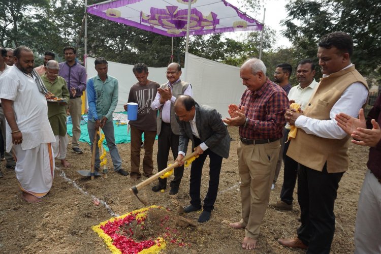 The foundation stone of ‘Boys Hostel’ and ‘Bio pesticide Production Unit’ at College of Agriculture, Bharuch.