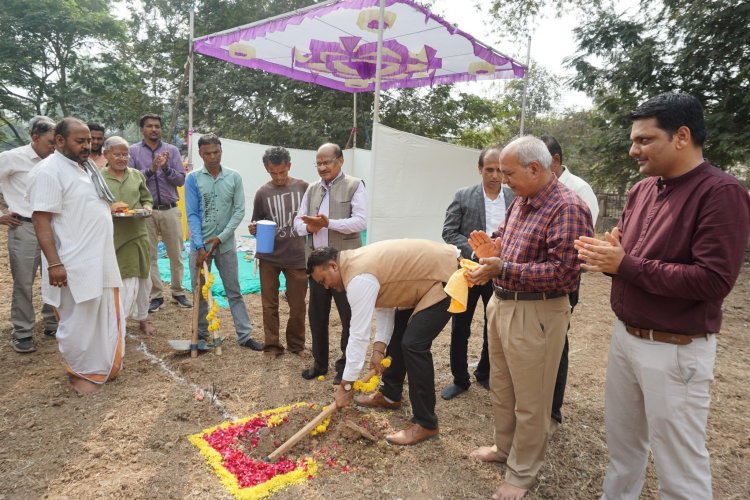 The foundation stone of ‘Boys Hostel’ and ‘Bio pesticide Production Unit’ at College of Agriculture, Bharuch.