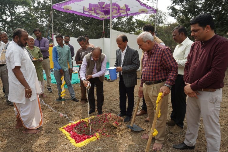 The foundation stone of ‘Boys Hostel’ and ‘Bio pesticide Production Unit’ at College of Agriculture, Bharuch.