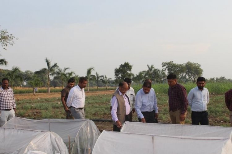 The foundation stone of ‘New office building’ at Agricultural Research Station, Tanchha on December 16, 2022.