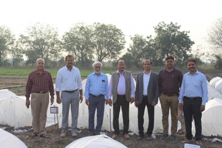 The foundation stone of ‘New office building’ at Agricultural Research Station, Tanchha on December 16, 2022.