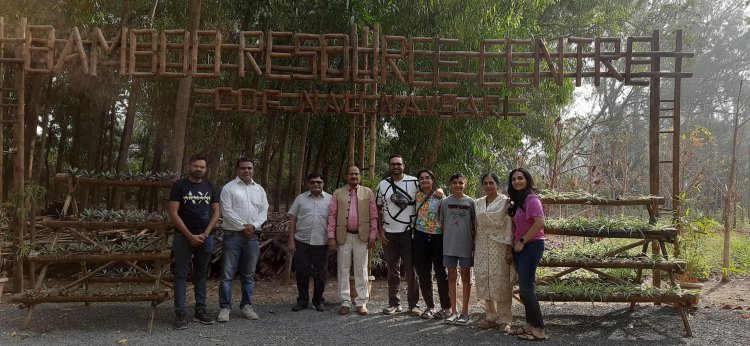 Shri Kiranbhai Patel, Jt. MD, ASPEE Group of Companies, Mumbai and his family visited Centre of Excellence on Post Harvest Technology, Bamboo Resource Centre and Banana Pseudostem Unit at NAU.