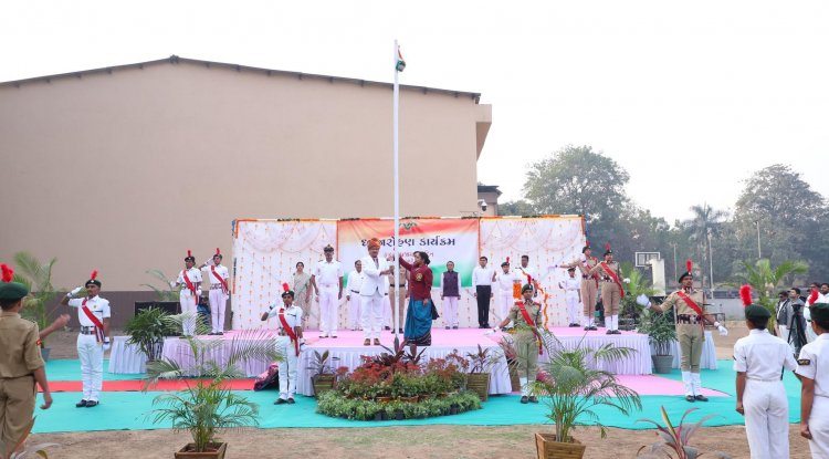 Celebration of 74th  Republic Day at Navsari Agricultural University.