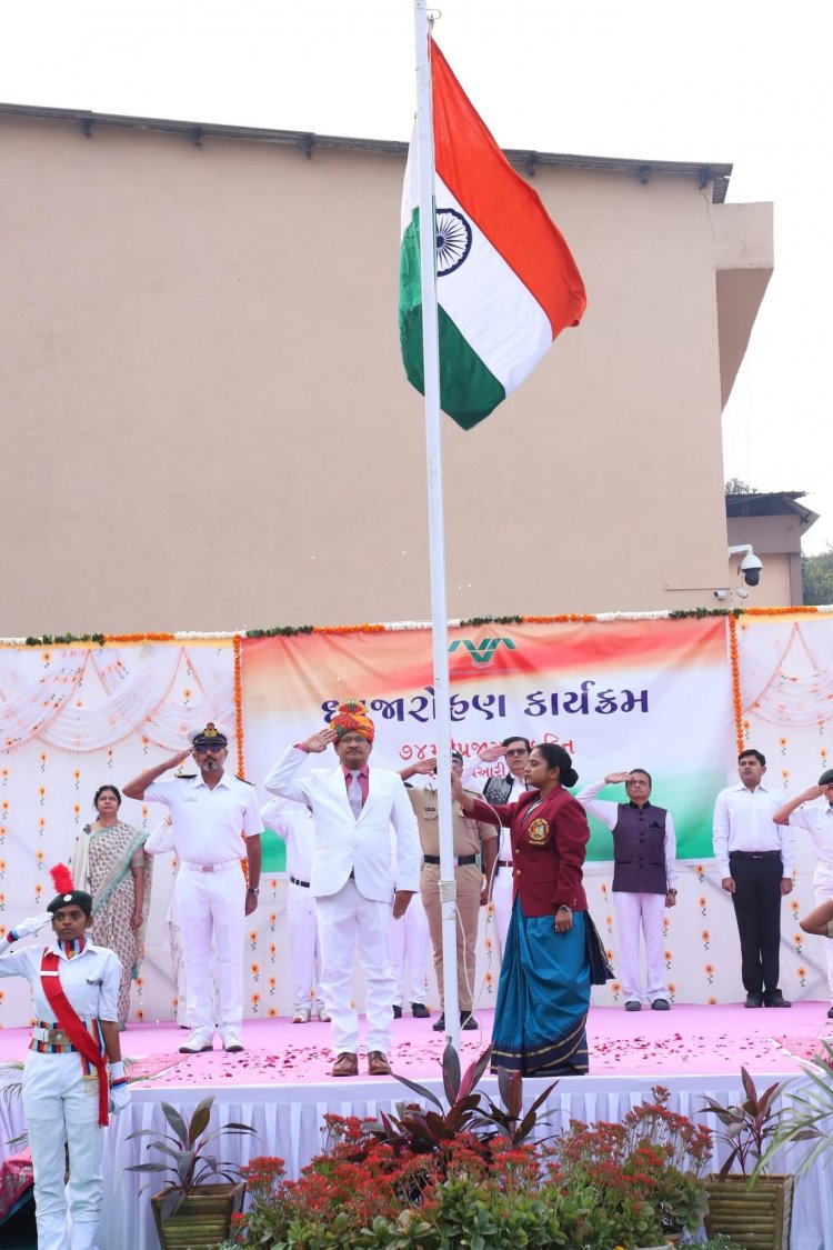 Celebration of 74th  Republic Day at Navsari Agricultural University.