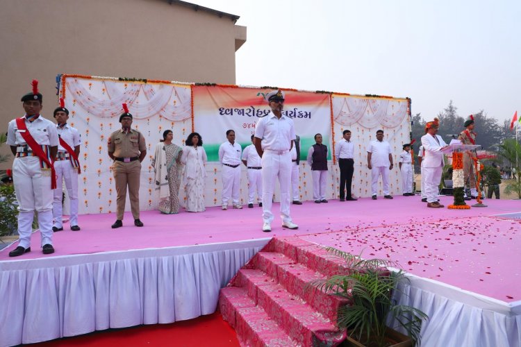 Celebration of 74th  Republic Day at Navsari Agricultural University.