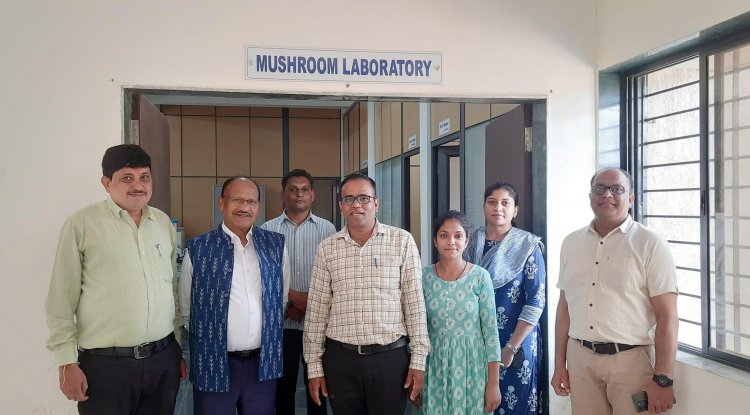 Hon’ble Vice-Chancellor Dr. Z. P. Patel visited 'Center of Excellence on Mushroom Research and Biopesticide Research & Production Unit', College of Agriculture Waghai on February 04, 2023.