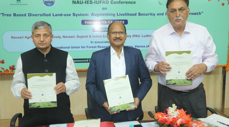 The NAU-IES-IUFRO Conference-2023 on “Tree Based Diversified Land-use System: Augmenting Livelihood Security and Industrial Growth” organized by NAU Navsari in collaboration with “Indian Ecological Society”, Ludhiana Punjab, and Gujarat State Chapter of IES in association with International Union for Forest Research Organizations (IUFRO), Vienna (Austria) supported by ICAR, New Delhi and SERB (DST), New Delhi including many eminent private firms.
