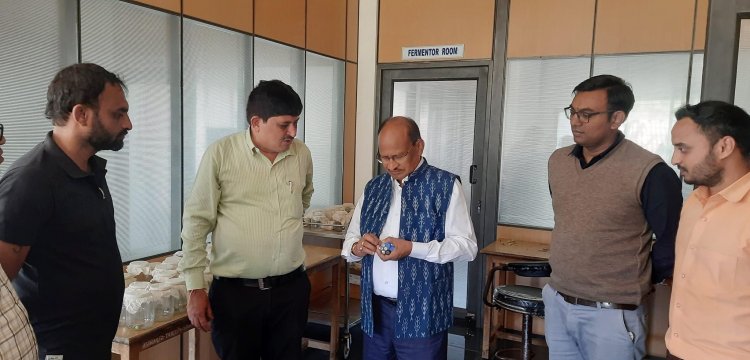 Hon’ble Vice-Chancellor Dr. Z. P. Patel visited 'Center of Excellence on Mushroom Research and Biopesticide Research & Production Unit', College of Agriculture Waghai on February 04, 2023.