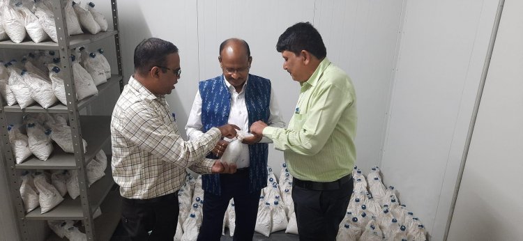 Hon’ble Vice-Chancellor Dr. Z. P. Patel visited 'Center of Excellence on Mushroom Research and Biopesticide Research & Production Unit', College of Agriculture Waghai on February 04, 2023.