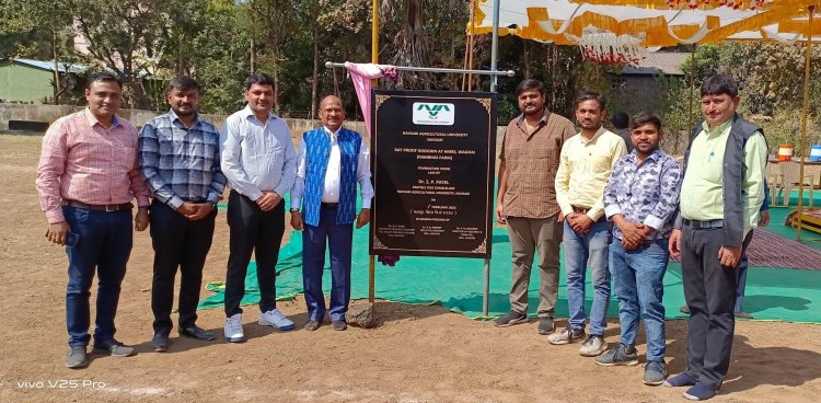 Hon'ble Vice-Chancellor Dr. Z. P. Patel laid the foundation stone of ‘Boys hostel for Polytechnic in Waghai' and 'Rat proof godown at HMRS Waghai' and inaugurated the 'NFSM- Farm produce godown at HMRS Waghai' on February 04, 2023.