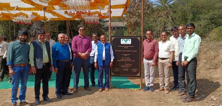 Hon'ble Vice-Chancellor Dr. Z. P. Patel laid the foundation stone of ‘Boys hostel for Polytechnic in Waghai' and 'Rat proof godown at HMRS Waghai' and inaugurated the 'NFSM- Farm produce godown at HMRS Waghai' on February 04, 2023.