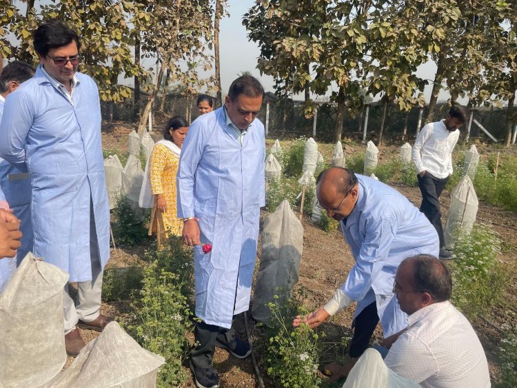 Hon’ble Vice-Chancellor Dr. Z. P. Patel along with Dr. T. R. Ahlawat- DR, Dr. R. M. Naik-Principal & Dean, and Dr. V. R. Naik-ADR visited the Research farm of the Department of Genetics and Plant Breeding, NMCA Navsari