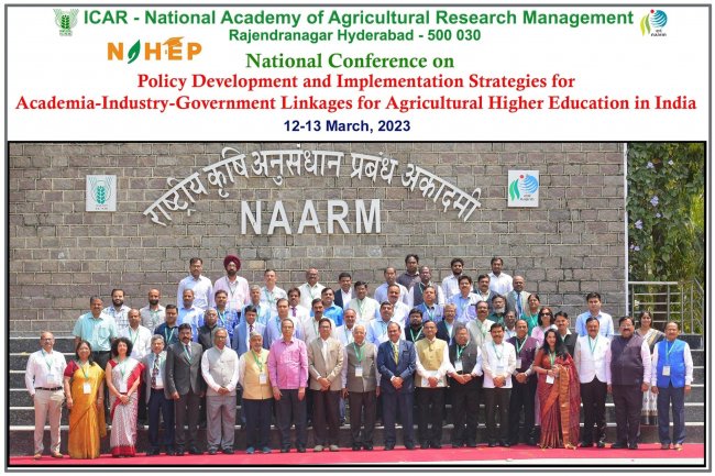 ICAR-National Academy of Agricultural Research Management (NAARM) has organized a policy workshop on ‘Academia-Industry-Government Linkages in Agricultural Higher Education’ as a part of World Bank-supported National Agricultural Higher Education Project (NAHEP).