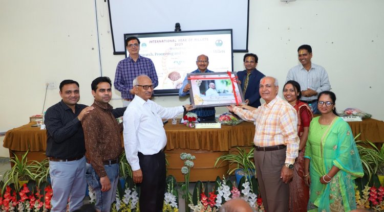 Hon’ble Vice-Chancellor Dr. Z. P. Patel inaugurated the workshop on ‘Research, Processing and Value Addition of Millets’ jointly organized by Department of Agricultural Engineering, NMCA and DDM, NABARD, Navsari to celebrate the International Year of Millets at NMCA Navsari on March 7, 2023. 