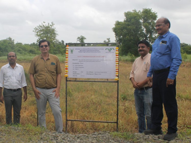 Hon’ble Vice-Chancellor Dr. Z. P. Patel along with Dr. T. R. Ahlawat, Director of Research visited Agricultural Experimental Station, Paria on August 29, 2023.