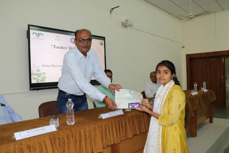 "Teachers Day" was celebrated at N. M. College of Agriculture, Navsari on September 05, 2023. Roles were switched for this precious day, students of college played as teachers and teachers were encouraging them as audience. 