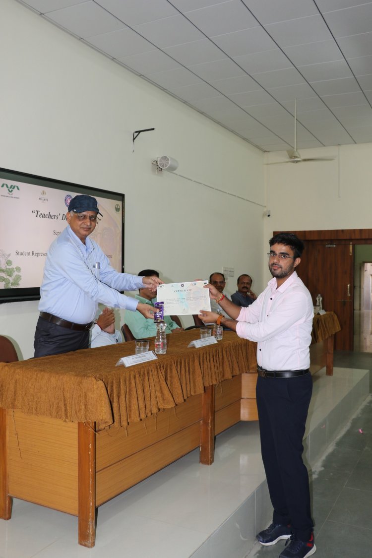 "Teachers Day" was celebrated at N. M. College of Agriculture, Navsari on September 05, 2023. Roles were switched for this precious day, students of college played as teachers and teachers were encouraging them as audience. 