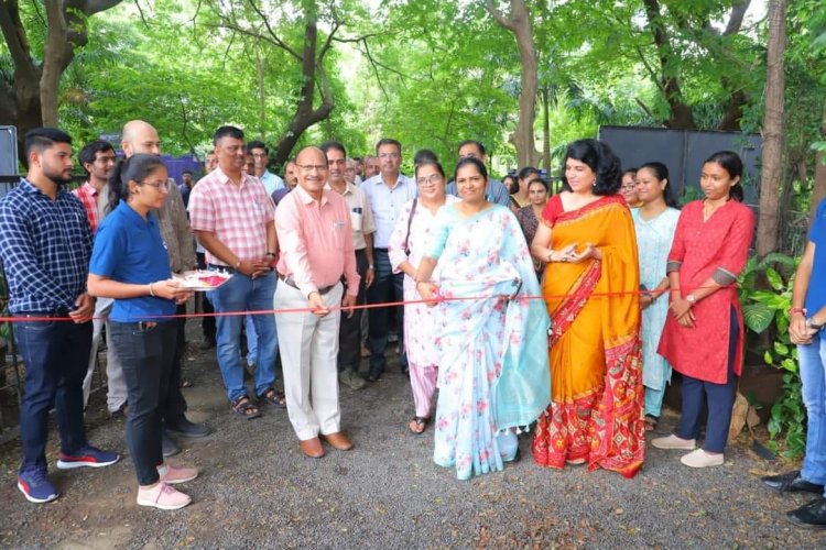 Hon'ble Vice-Chancellor Dr. Z. P. Patel inaugurated the exhibition cum Sale of 'Indoor Plants' on September 12, 2023 at ASPEE College of Horticulture. Ms. Pushpalata (IAS), District Development Officer graced the function as chief guest.