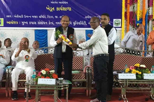 'World Cotton Day' was celebrated by Main Cotton Research Station, Surat by organizing a farmers workshop as a part of CCI-ICAR-Central Institute for Cotton Research (CICR) BMPs Extension Project at APMC, Nizar Dist. Tapi on October 07, 2023.