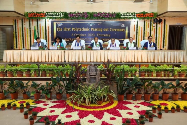 Hon'ble Vice-Chancellor Dr. Z. P. Patel presided over the “First Polytechnic Passing Out Ceremony” held on October 05, 2023, at the Central Examination Hall, Navsari.