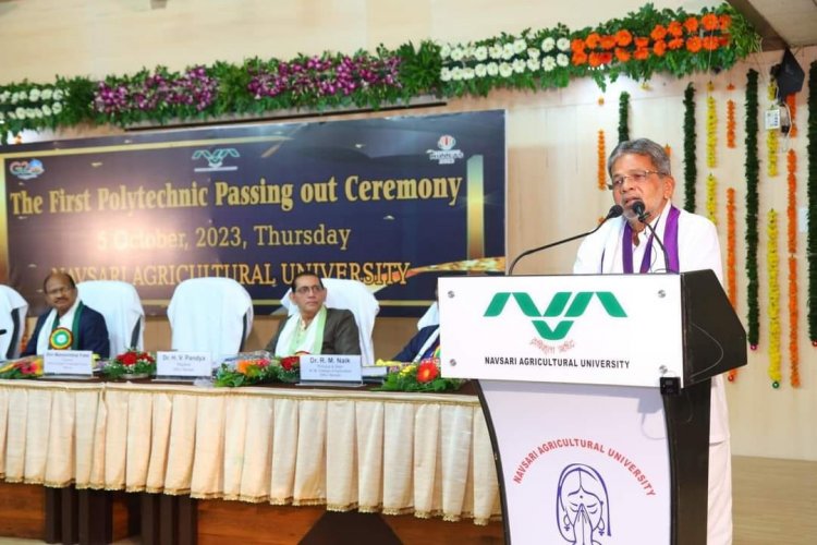 Hon'ble Vice-Chancellor Dr. Z. P. Patel presided over the “First Polytechnic Passing Out Ceremony” held on October 05, 2023, at the Central Examination Hall, Navsari.