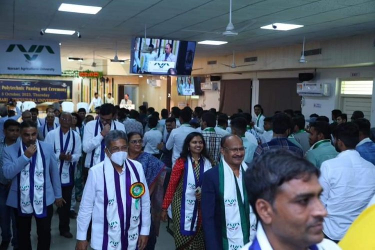 Hon'ble Vice-Chancellor Dr. Z. P. Patel presided over the “First Polytechnic Passing Out Ceremony” held on October 05, 2023, at the Central Examination Hall, Navsari.