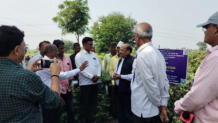 'World Cotton Day' was celebrated by Main Cotton Research Station, Surat by organizing a farmers workshop as a part of CCI-ICAR-Central Institute for Cotton Research (CICR) BMPs Extension Project at APMC, Nizar Dist. Tapi on October 07, 2023.