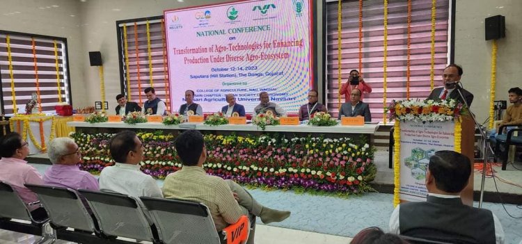 The inaugural function of 3 days National conference on ‘Transformation of Agro-technologies for Enhancing Production under Diverse Agroecosystem’ organized by College of Agriculture, Waghai in association with Indian society of Agronomy- Navsari 