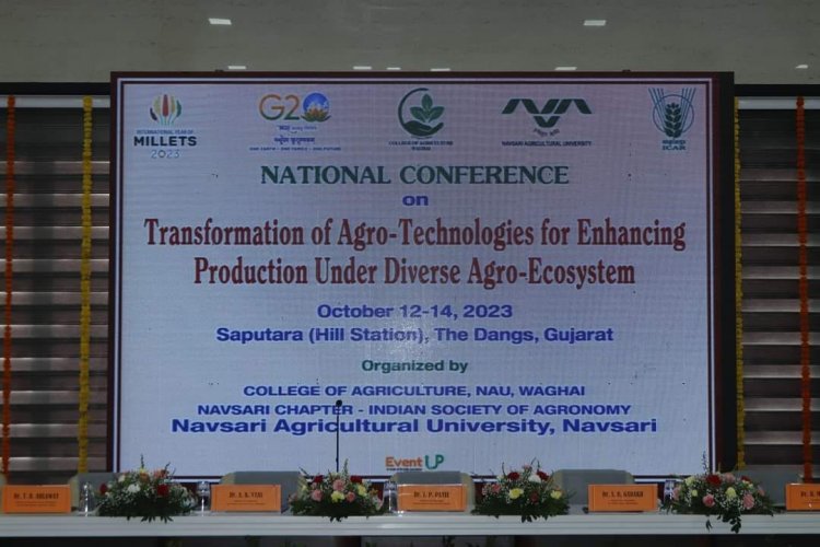 The inaugural function of 3 days National conference on ‘Transformation of Agro-technologies for Enhancing Production under Diverse Agroecosystem’ organized by College of Agriculture, Waghai in association with Indian society of Agronomy- Navsari 