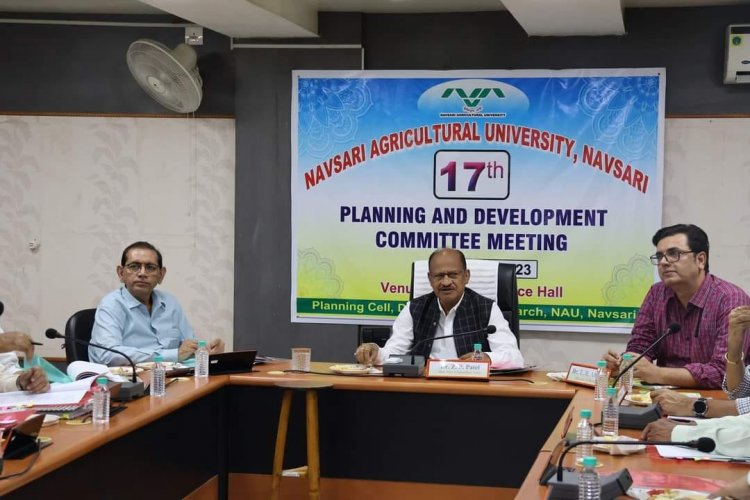 Hon’ble Vice-Chancellor Dr. Z. P. Patel chaired the 17th Planning and Development Committee Meeting organised by the Planning Cell, Directorate of Research, on October 18, 2023. 