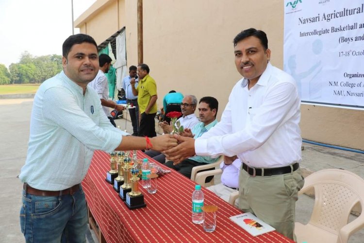 Hon'ble Vice-Chancellor Dr. Z. P. Patel inaugurated the 'Intercollegiate Basketball & Volleyball Tournament- 2023-24' of NAU Navsari on October 17, 2023. 