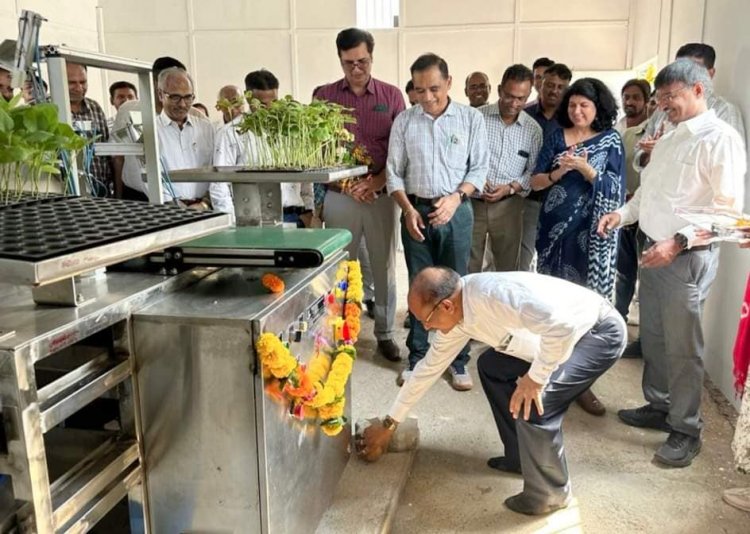 Hon’ble Vice Chancellor Dr. Z. P. Patel inaugurated the “Robotic Grafting Machine” for vegetable crops under RKVY project at Vegetable Research Farm, ASPEE College of Horticulture, Navsari 