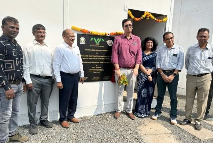 Hon’ble Vice Chancellor Dr. Z. P. Patel inaugurated the “Robotic Grafting Machine” for vegetable crops under RKVY project at Vegetable Research Farm, ASPEE College of Horticulture, Navsari 