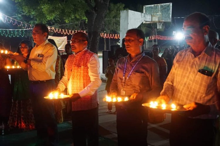 Navratri, a celebration of 'good over evil', radiates joy, cheer, and festivity among people. On this auspicious occasion, Hon'ble Vice-Chancellor, Dr. Z. P. Patel joined the divine Arti of ‘Maa Jagdamba’