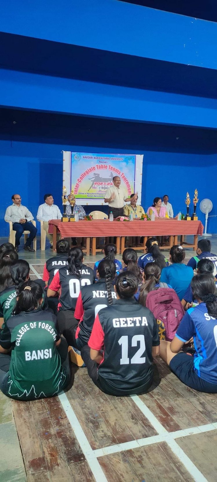 Hon'ble Vice-Chancellor Dr. Z. P. Patel inaugurated the 'Intercollegiate Table Tennis Tournament- 2023-24' of NAU Navsari on October 26, 2023. 