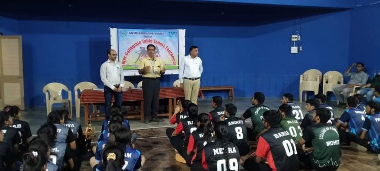 Hon'ble Vice-Chancellor Dr. Z. P. Patel inaugurated the 'Intercollegiate Table Tennis Tournament- 2023-24' of NAU Navsari on October 26, 2023. 