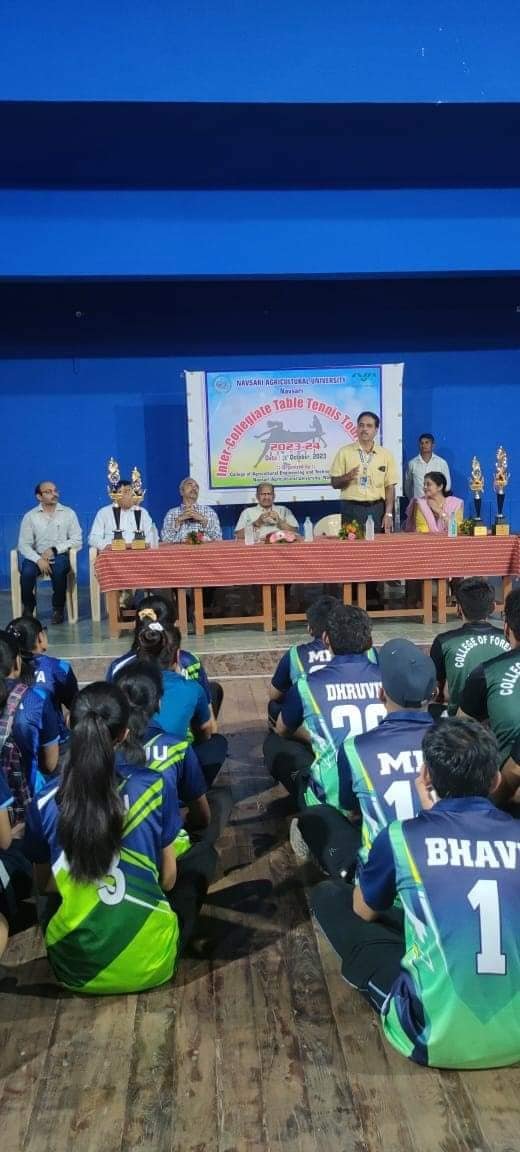 Hon'ble Vice-Chancellor Dr. Z. P. Patel inaugurated the 'Intercollegiate Table Tennis Tournament- 2023-24' of NAU Navsari on October 26, 2023. 