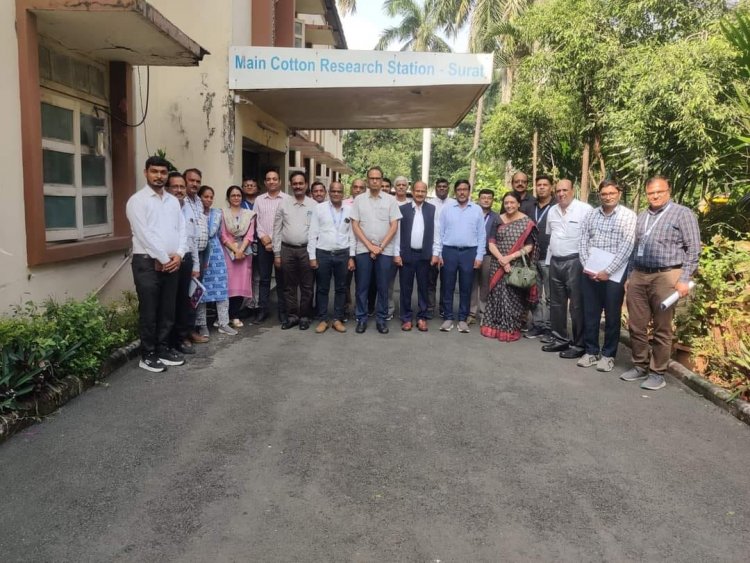 A Quinquennial Review Team (QRT) visited Main Cotton Research Station, Surat on November 28, 2023 to evaluate the progress of All India Co-ordinated Research Project on Cotton