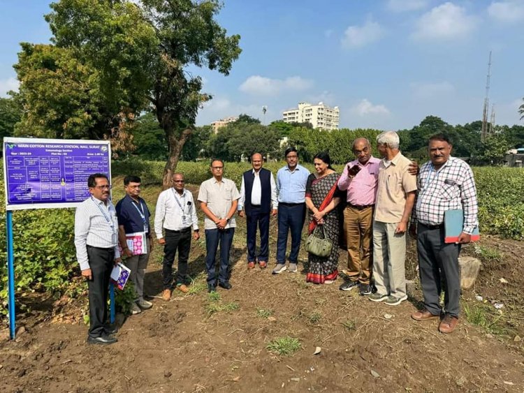 A Quinquennial Review Team (QRT) visited Main Cotton Research Station, Surat on November 28, 2023 to evaluate the progress of All India Co-ordinated Research Project on Cotton