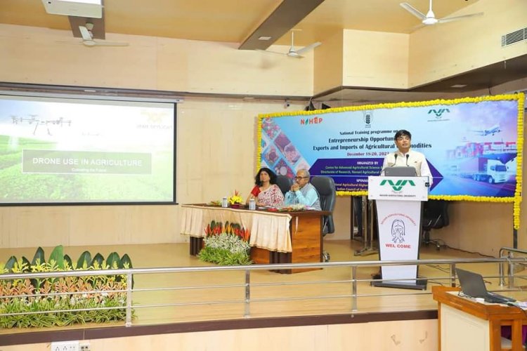 NAU Navsari, is hosting a transformative National Level Training Program on "Entrepreneurship Opportunities in Exports and Imports of Agricultural Commodities" from December 18 to 20, 2023, under the dynamic leadership of Hon’ble Vice-Chancellor, Dr. Z. P. Patel.