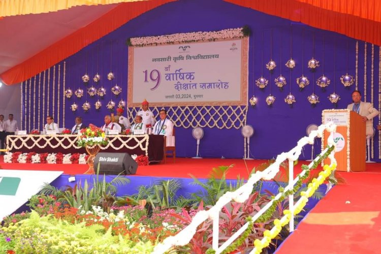 The 19th Annual Convocation of Navsari Agricultural University was held today (January 3, 2024), in the esteemed presence of the Hon’ble Governor of Gujarat and Chancellor of the University, Shri Acharya Devvrat ji, who presided over the function as President. 