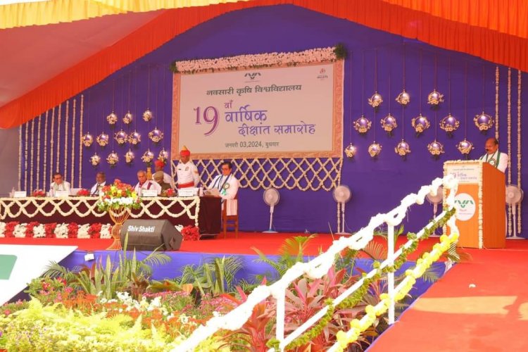 The 19th Annual Convocation of Navsari Agricultural University was held today (January 3, 2024), in the esteemed presence of the Hon’ble Governor of Gujarat and Chancellor of the University, Shri Acharya Devvrat ji, who presided over the function as President. 