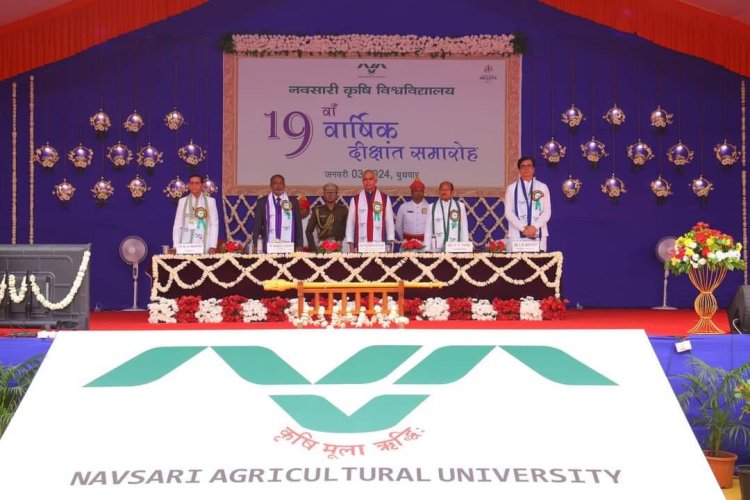 The 19th Annual Convocation of Navsari Agricultural University was held today (January 3, 2024), in the esteemed presence of the Hon’ble Governor of Gujarat and Chancellor of the University, Shri Acharya Devvrat ji, who presided over the function as President. 