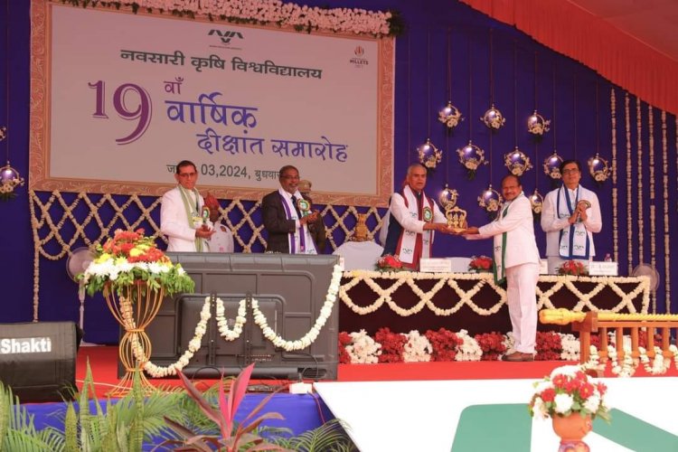 The 19th Annual Convocation of Navsari Agricultural University was held today (January 3, 2024), in the esteemed presence of the Hon’ble Governor of Gujarat and Chancellor of the University, Shri Acharya Devvrat ji, who presided over the function as President. 