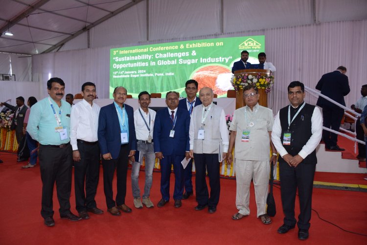 Hon'ble Vice-Chancellor Dr. Z. P. Patel chaired a Technical Session on "Pests in Sugarcane: Facts & Management Approach" at the 3rd International Conference and Exhibition on “Sustainability: Challenges & Opportunities in Global Sugar Industries” organized by the Vasantdada Sugar Institute (VSI), Pune during January 12-14, 2024.