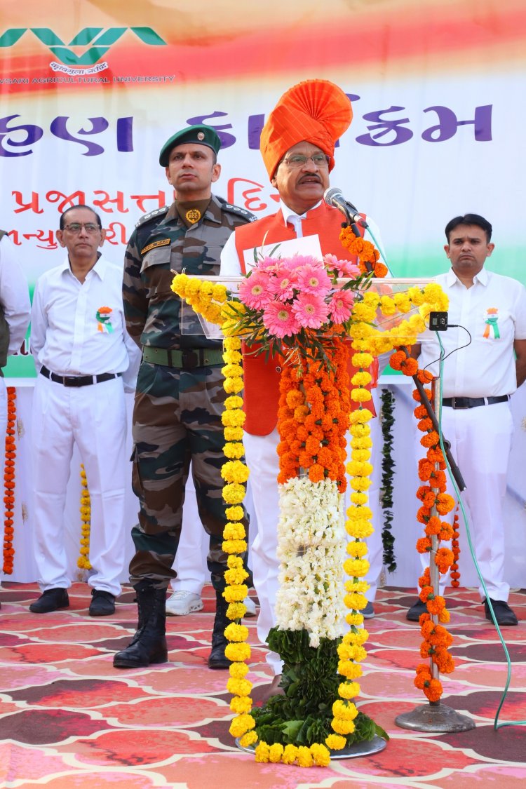 Navsari Agricultural University joyously celebrated the 75th Republic Day in the esteemed presence of the Hon’ble Vice-Chancellor Dr. Z. P. Patel