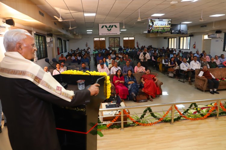 During the inaugural function of the 74th ISAS (Indian Society of Agricultural Statistics) conference held at NAU Navsari from February 02-04, 2024, Hon’ble Vice-Chancellor Dr. Z. P. Patel extended heartfelt felicitations to Dr. N. M. Patel, former principal of B. A. College of Agriculture, AAU, Anand, Gujarat.