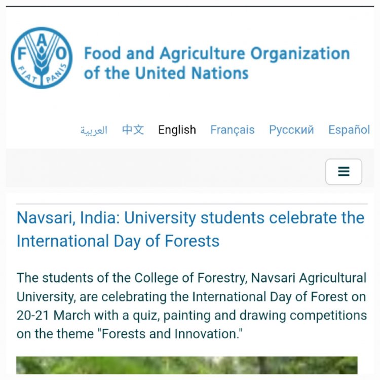 As per the UNO declaration of 21st March as the International Day of Forests every year, College of Forestry, Navsari along with Social Forestry Division, Navsari, celebrated the International Day of Forests-2024 at university level.