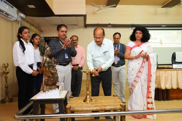 Hon’ble Vice-Chancellor Dr. Z. P. Patel presided over the inaugural function of the Campus-to-Corporate 2024 program at ASPEE College of Horticulture on March 28, 2024.